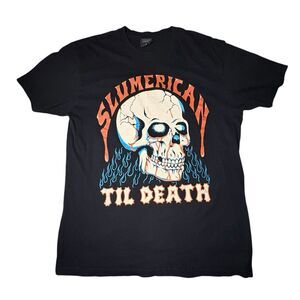 Slumerican Yelawolf Shirt SLUMERICAN TIL DEATH Skull Men’s L Deadstock Hip Hop
